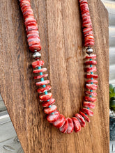 Load image into Gallery viewer, Gigantic Red Spiny Oyster Necklace With Turquoise