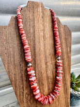 Load image into Gallery viewer, Gigantic Red Spiny Oyster Necklace With Turquoise