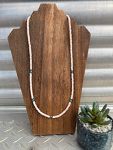 Load image into Gallery viewer, 4MM Shell Long Necklace With Turquoise