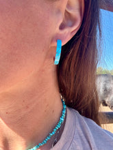 Load image into Gallery viewer, Turquoise Inlay Hoops