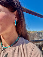 Load image into Gallery viewer, Turquoise Inlay Hoops
