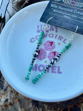 Load image into Gallery viewer, Pastel Green Turquoise Earrings With Navajo Pearls
