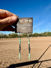 Load image into Gallery viewer, Pastel Green Turquoise Earrings With Navajo Pearls