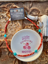 Load image into Gallery viewer, Orange Spiny Oyster Necklace With Turquoise & Navajo Pearls