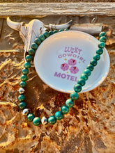 Load image into Gallery viewer, 10MM Green Blue Turquoise Necklace With 10MM Navajo Pearls