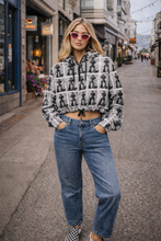 Load image into Gallery viewer, Cropped Hoodie With All Over Vintage Cowboy Design
