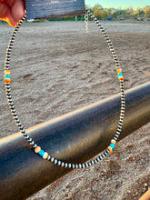Load image into Gallery viewer, 3MM Navajo Pearl Choker With Turquoise
