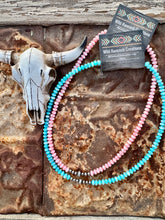 Load image into Gallery viewer, Pink + Blue Mother of Pearl With Navajo Pearl
