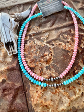 Load image into Gallery viewer, Pink + Blue Mother of Pearl With Navajo Pearl
