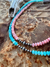 Load image into Gallery viewer, Pink + Blue Mother of Pearl With Navajo Pearl
