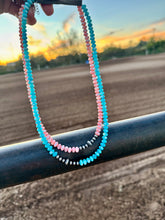 Load image into Gallery viewer, Pink + Blue Mother of Pearl With Navajo Pearl
