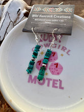 Load image into Gallery viewer, Genuine Blue Green Rondelle Turquoise Earrings

