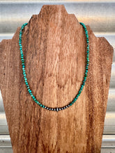 Load image into Gallery viewer, 4MM Genuine Turquoise Necklace With Center Navajo Pearls

