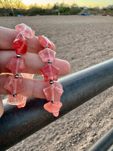 Load image into Gallery viewer, Raspberry Quartz Star Bracelet With Navajo Pearls
