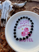 Load image into Gallery viewer, Black Hearts &amp; Navajo Pearl Bracelet
