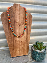 Load image into Gallery viewer, 10mm Orange Spiny Oyster Necklace with Turquoise Nuggets
