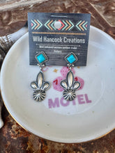 Load image into Gallery viewer, Santa Fe Sterling Silver Turquoise Dangle Earrings
