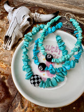 Load image into Gallery viewer, Turquoise Anklet With 8 Ball &amp; Checkers
