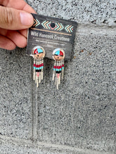 Load image into Gallery viewer, Southwestern Inlay Fringe Stud Earrings
