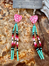 Load image into Gallery viewer, Desert Heart Beaded Fringe Earrings
