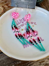 Load image into Gallery viewer, Desert Heart Beaded Fringe Earrings

