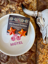 Load image into Gallery viewer, Jumbo Orange Spiny Oyster Star Earrings
