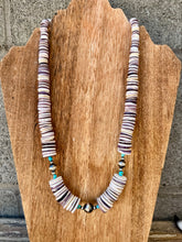 Load image into Gallery viewer, Gigantic Wampum Necklace + Navajo Pearls + Turquoise

