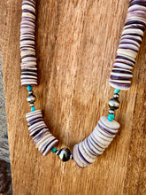 Load image into Gallery viewer, Gigantic Wampum Necklace + Navajo Pearls + Turquoise
