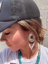 Load image into Gallery viewer, Mosaic Southwestern Concho Fringe Earrings
