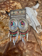 Load image into Gallery viewer, Mosaic Southwestern Concho Fringe Earrings
