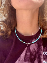 Load image into Gallery viewer, Dainty Rubik Cube Genuine Turquoise Choker
