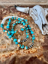 Load image into Gallery viewer, Genuine Turquoise + Spiny Oyster Mohave Bracelet
