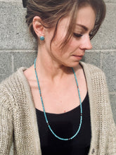 Load image into Gallery viewer, Genuine Double Wrap Turquoise Necklace + Navajo Pearls
