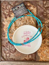 Load image into Gallery viewer, Genuine Double Wrap Turquoise Necklace + Navajo Pearls
