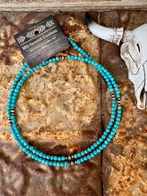Load image into Gallery viewer, Genuine Double Wrap Turquoise Necklace + Navajo Pearls
