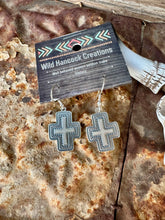 Load image into Gallery viewer, Western Sterling Silver Cross Earrings
