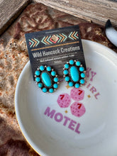 Load image into Gallery viewer, Large Turquoise Cluster Earrings
