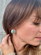 Load image into Gallery viewer, Turquoise Concho Saucer Studs
