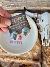 Load image into Gallery viewer, Turquoise Concho Saucer Studs
