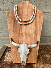 Load image into Gallery viewer, Purple Willow Porcelain Necklace With Navajo Pearls
