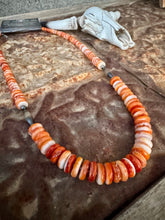 Load image into Gallery viewer, 4MM - 10MM Orange Spiny Oyster Graduated Necklace
