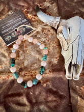 Load image into Gallery viewer, Neutral Glass Bracelets With Turquoise
