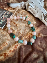 Load image into Gallery viewer, Neutral Glass Bracelets With Turquoise
