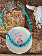 Load image into Gallery viewer, Graduated Rondelle Kingman Turquoise Necklace
