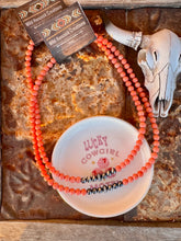 Load image into Gallery viewer, Peachy Pink Coral Navajo Pearl Necklace

