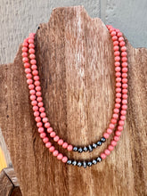 Load image into Gallery viewer, Peachy Pink Coral Navajo Pearl Necklace
