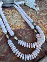 Load image into Gallery viewer, 10MM Pink Conch Necklace with Navajo Torpedoes
