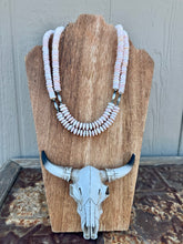 Load image into Gallery viewer, 10MM Pink Conch Necklace with Navajo Torpedoes
