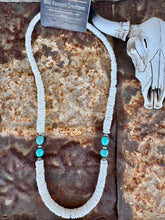 Load image into Gallery viewer, Graduated Puka White Shell &amp; Sleeping Beauty Nuggets
