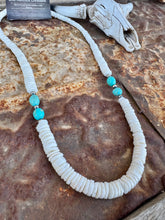 Load image into Gallery viewer, Graduated Puka White Shell &amp; Sleeping Beauty Nuggets
